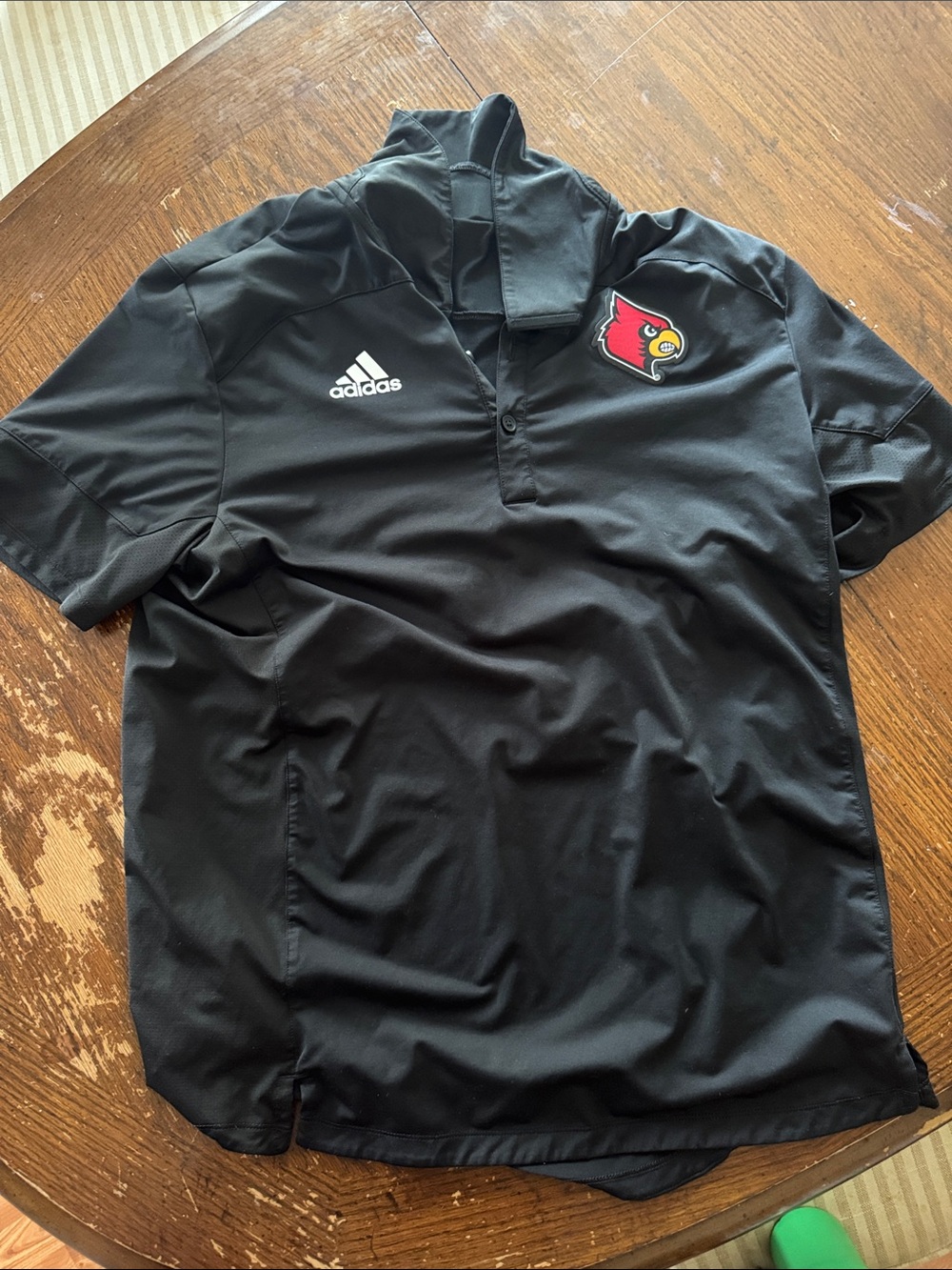 adidas Black Men's Louisville Cardinals Polo with Logo size large